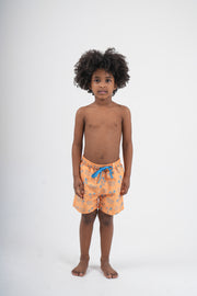 boys swimsuit – mustard with palm print