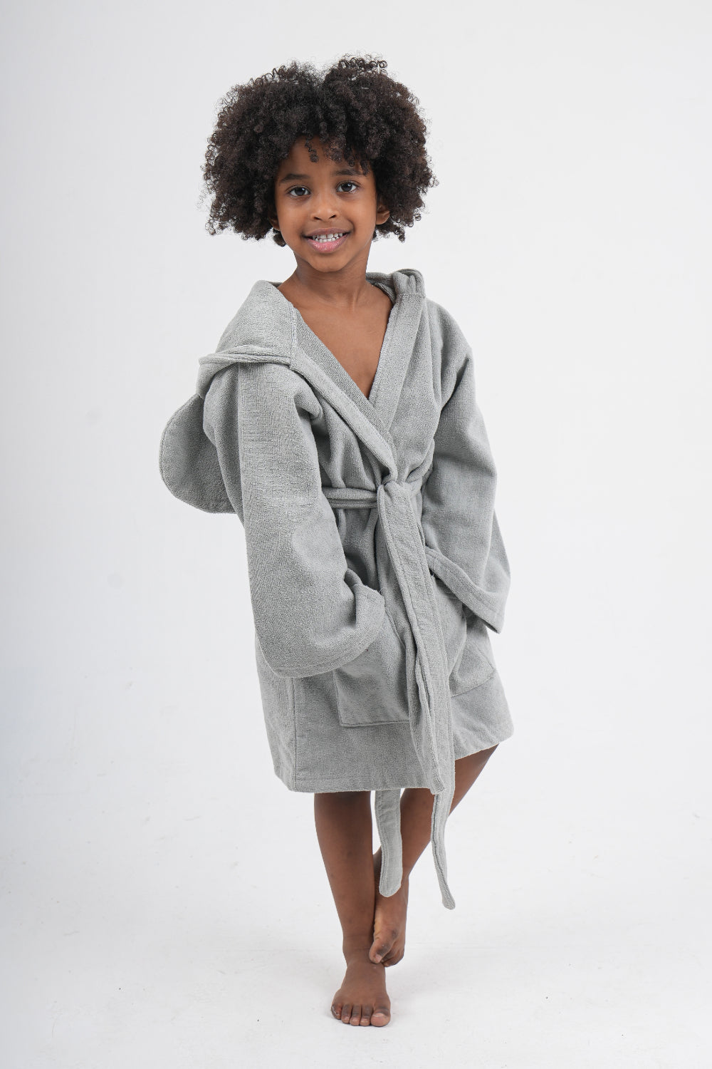 unisex swim robe – grey elephant sleeves