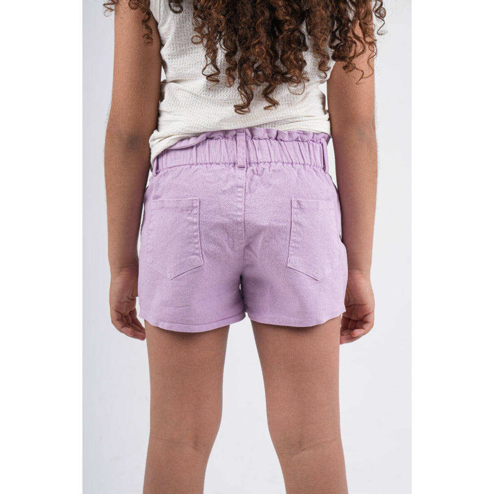 girls gabardine shorts – purple