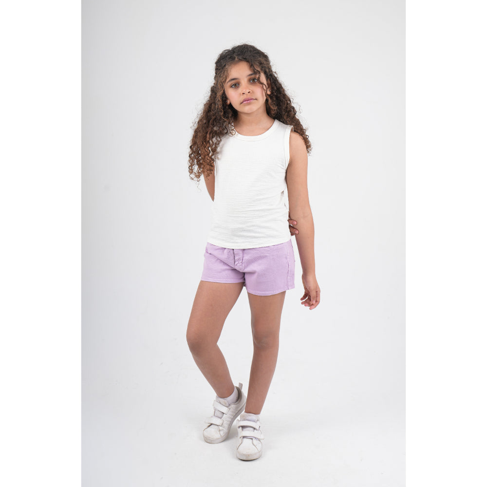 girls gabardine shorts – purple