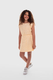 girls lace sleeveless dress – beige