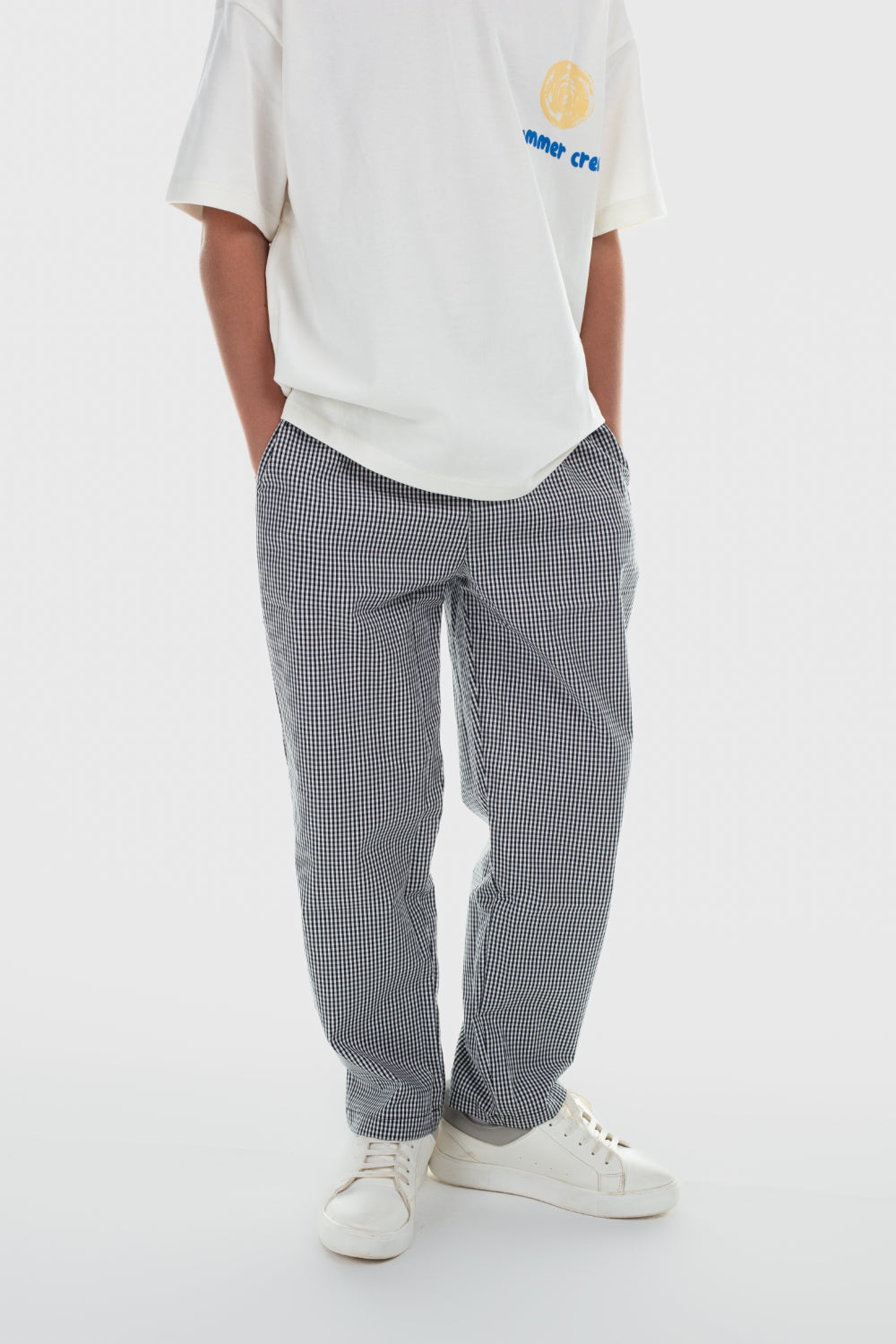 teens cotton pants – black & white