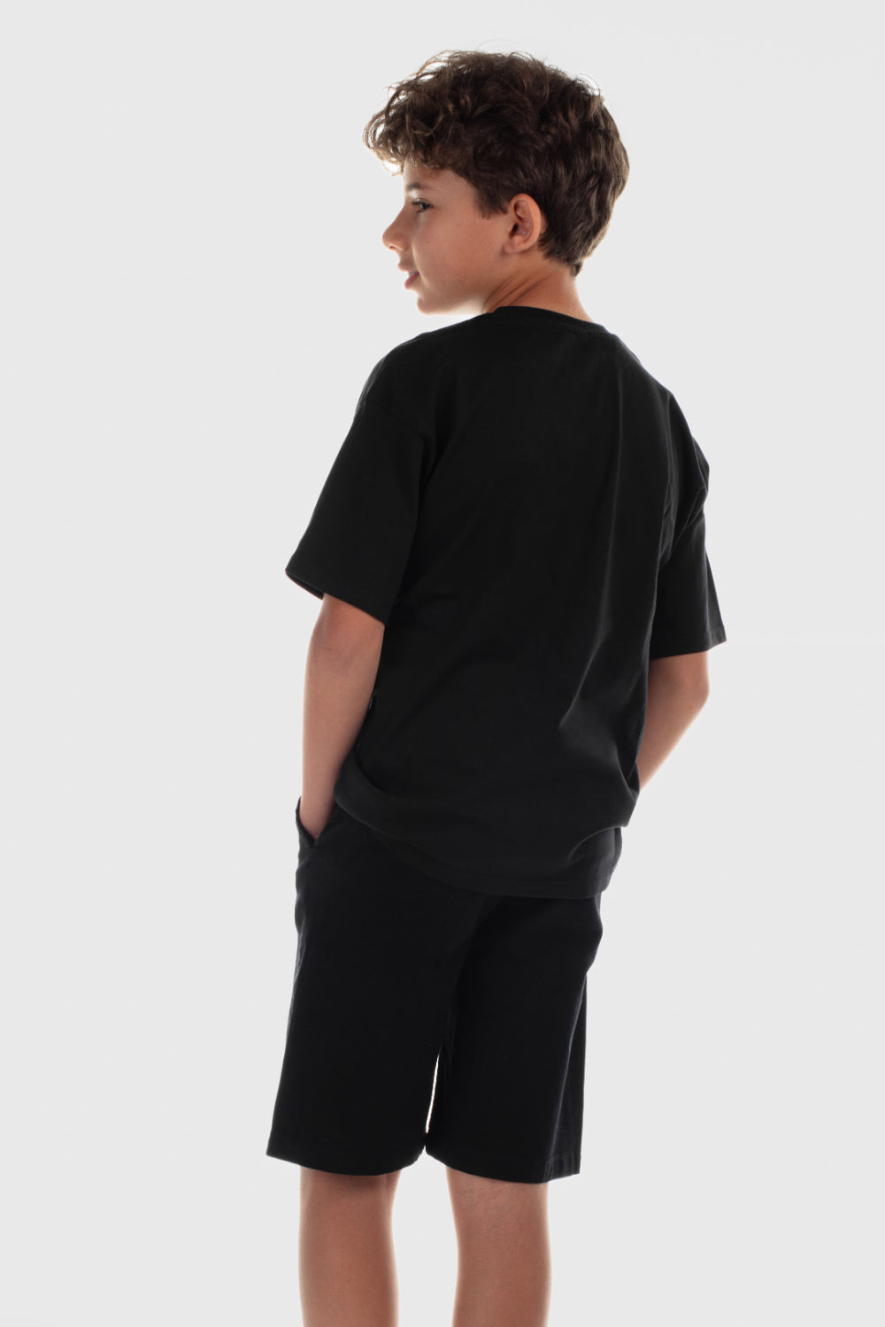 boys gabardine shorts – black