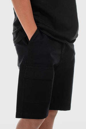 boys gabardine shorts – black