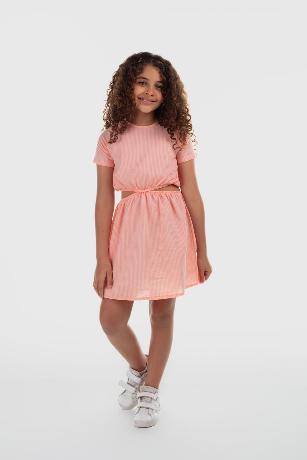 girls dress cotton dress – salmon