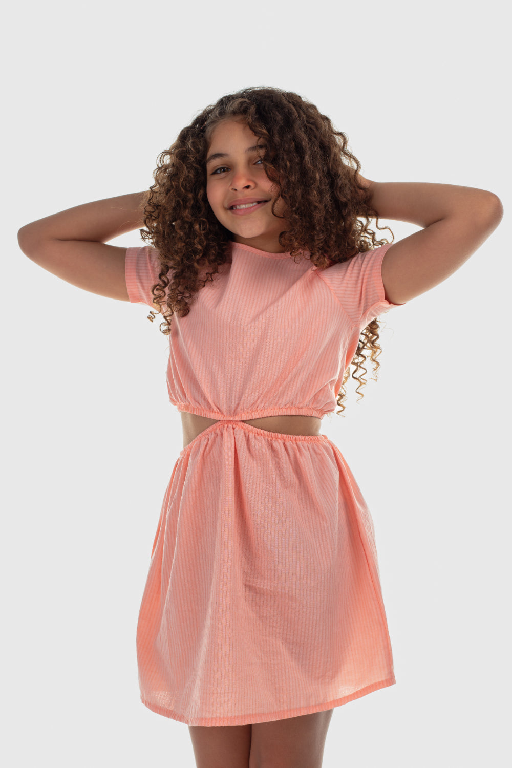 girls dress cotton dress – salmon