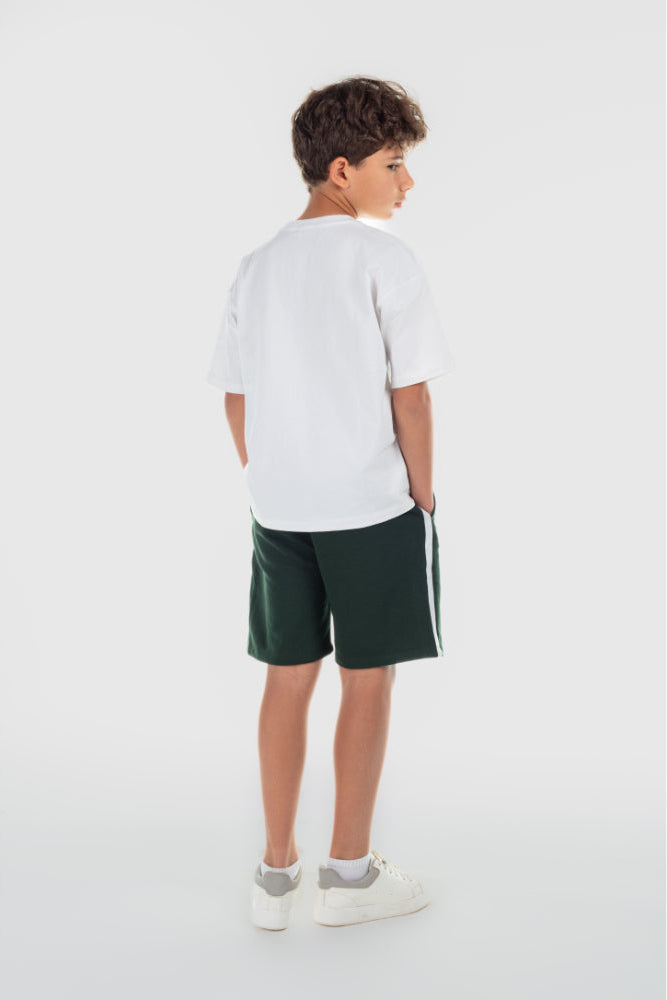 teens cotton t-shirt – offwhite "only fun moments" print