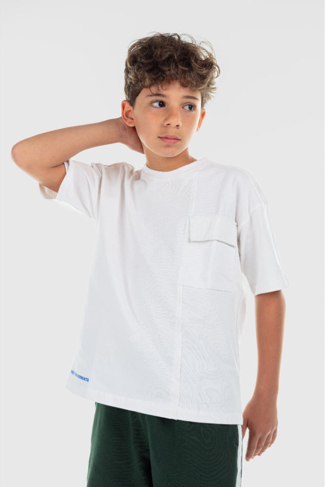 teens cotton t-shirt – offwhite "only fun moments" print