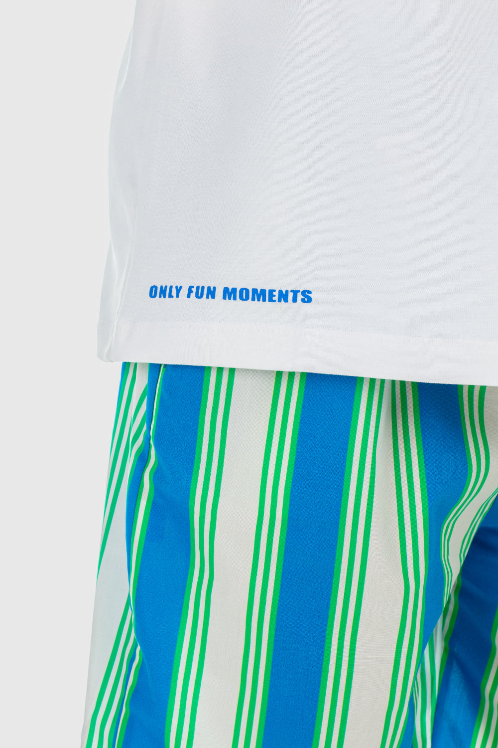boys cotton t-shirt – offwhite "only fun moments" print