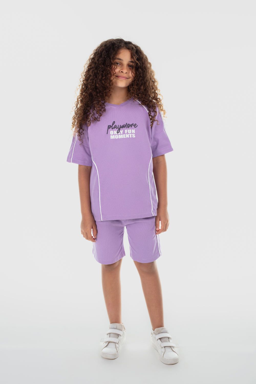 unisex cotton outfit set – purple "only fun moments"