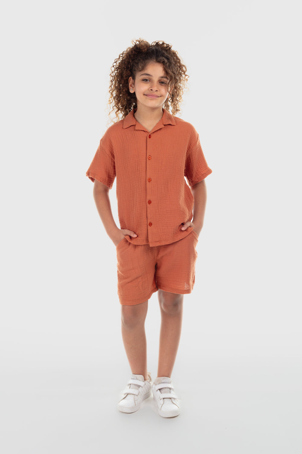 unisex cotton 2-piece outfit set – brick