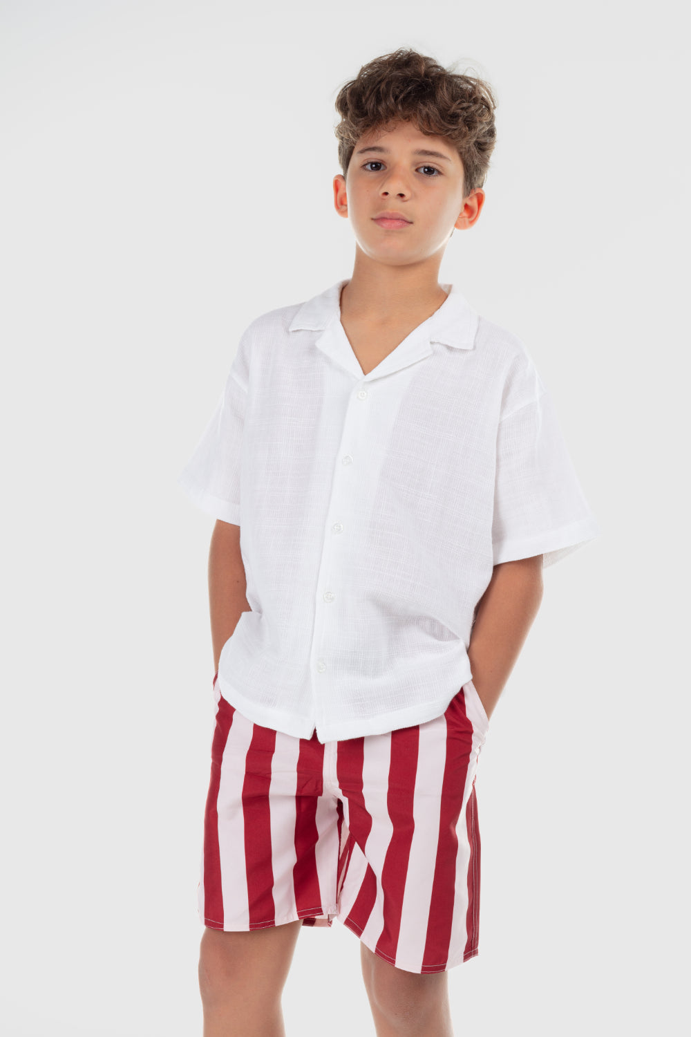 boys linen shirt – white