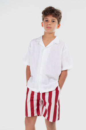 boys linen shirt – white