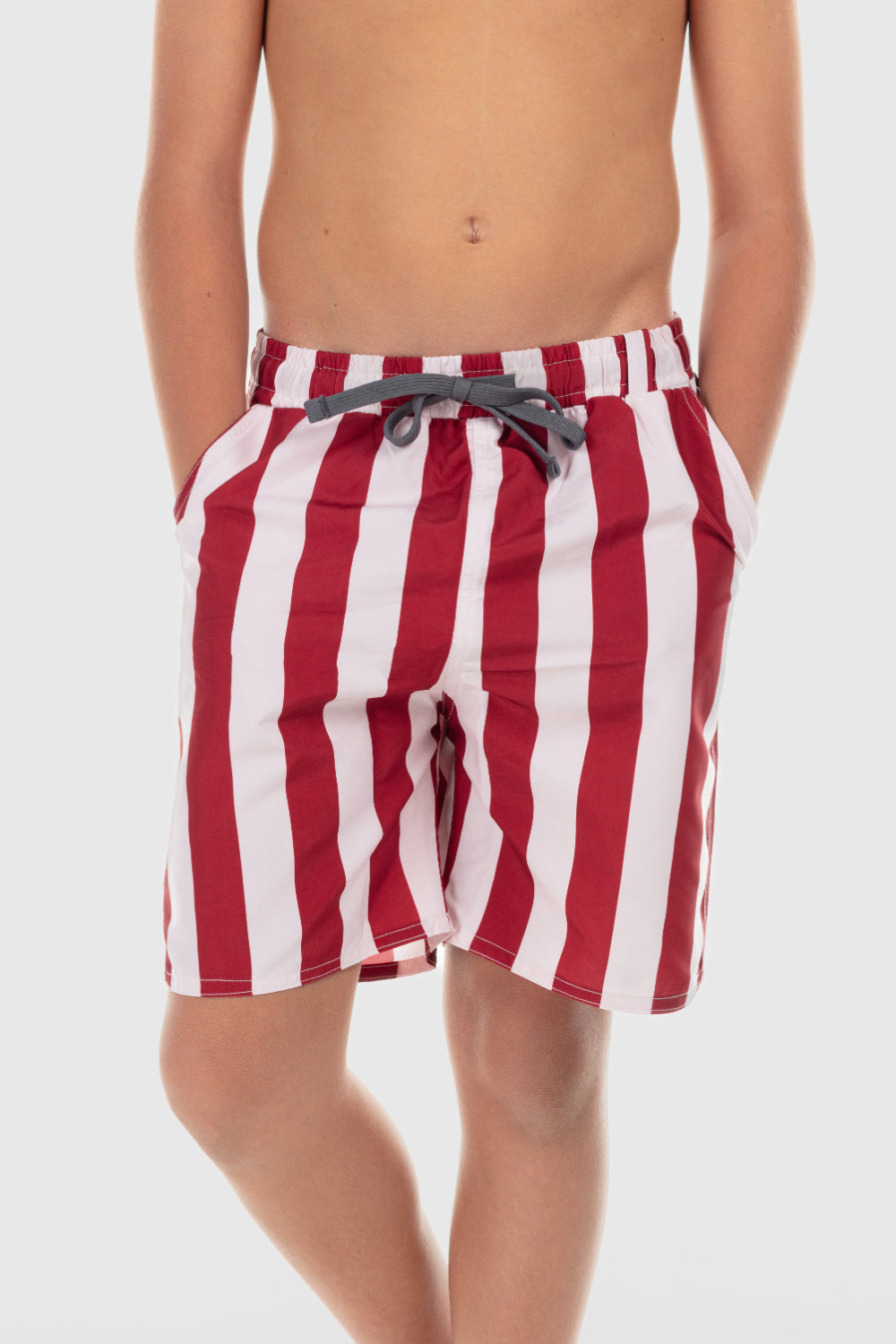 boys swimsuit short – marron & white