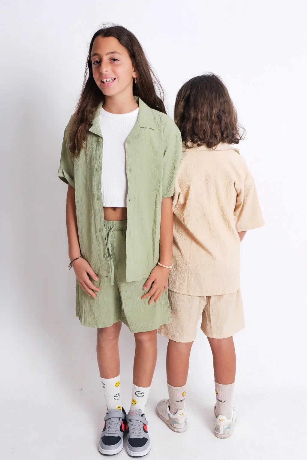 unisex beige 2-piece outfit set - playmore
