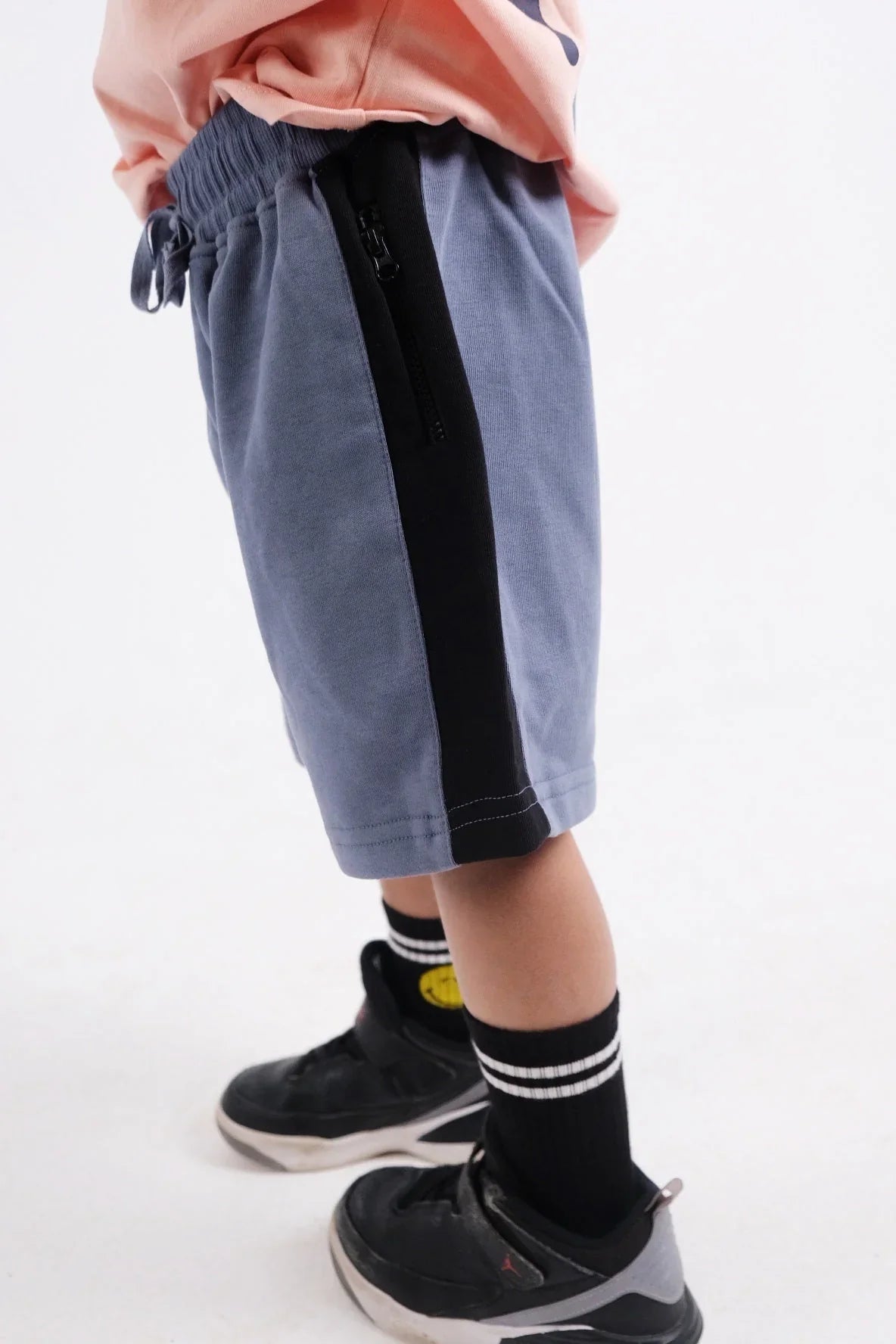 indigo side zipper shorts - playmore