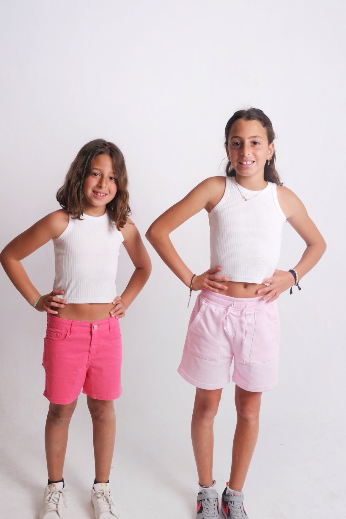 fuchsia gabardine shorts