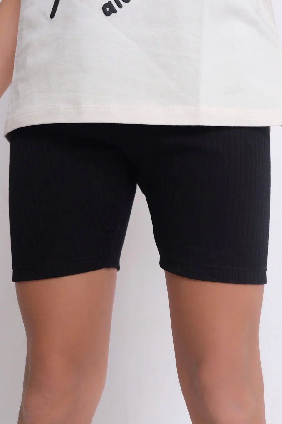 black ribbed biker shorts - playmore