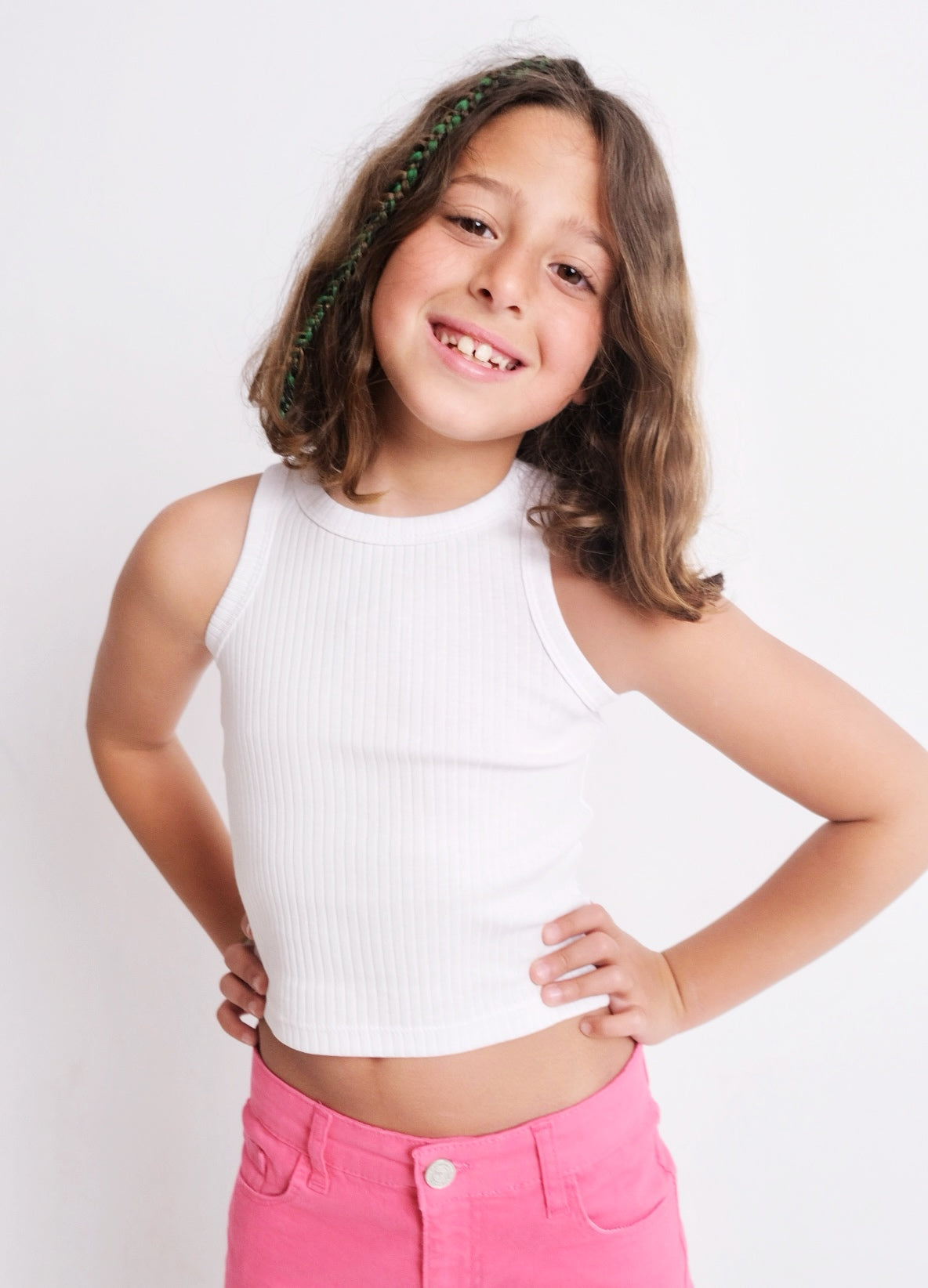 fuchsia gabardine shorts