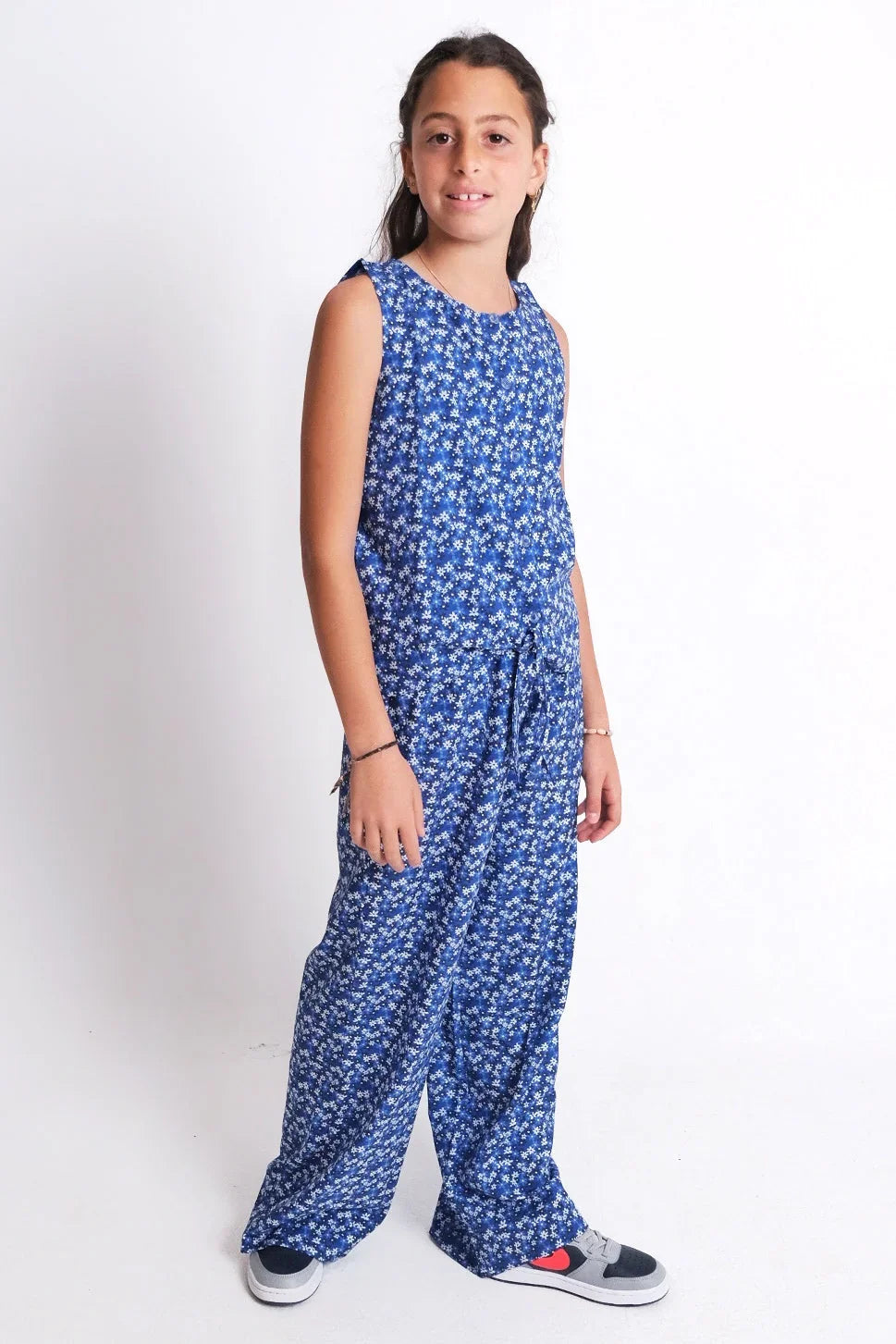 printed tie hem sleeveless blouse - playmore