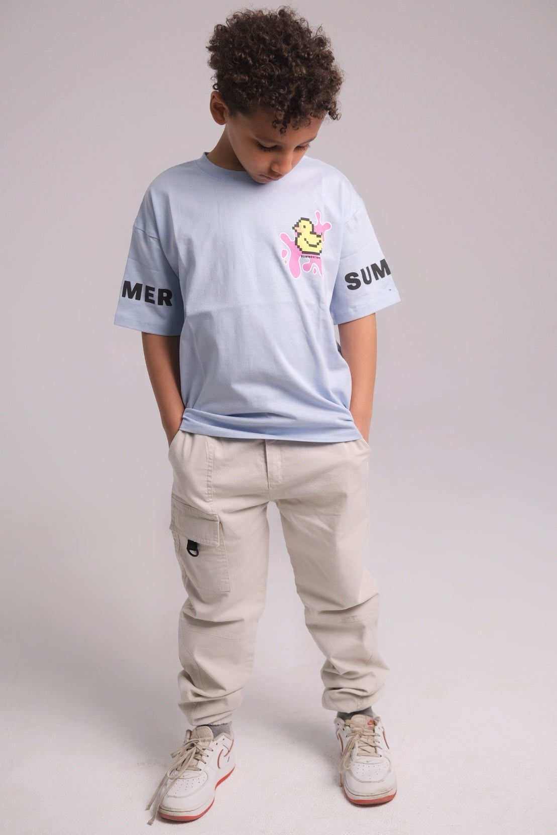 unisex "summertime" short-sleeved t-shirt – baby blue