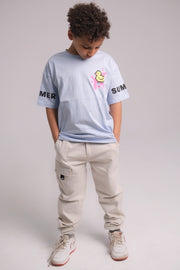 unisex "summertime" short-sleeved t-shirt – baby blue