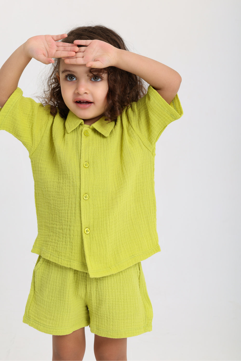 unisex baby 2-piece cotton outfit set – light green