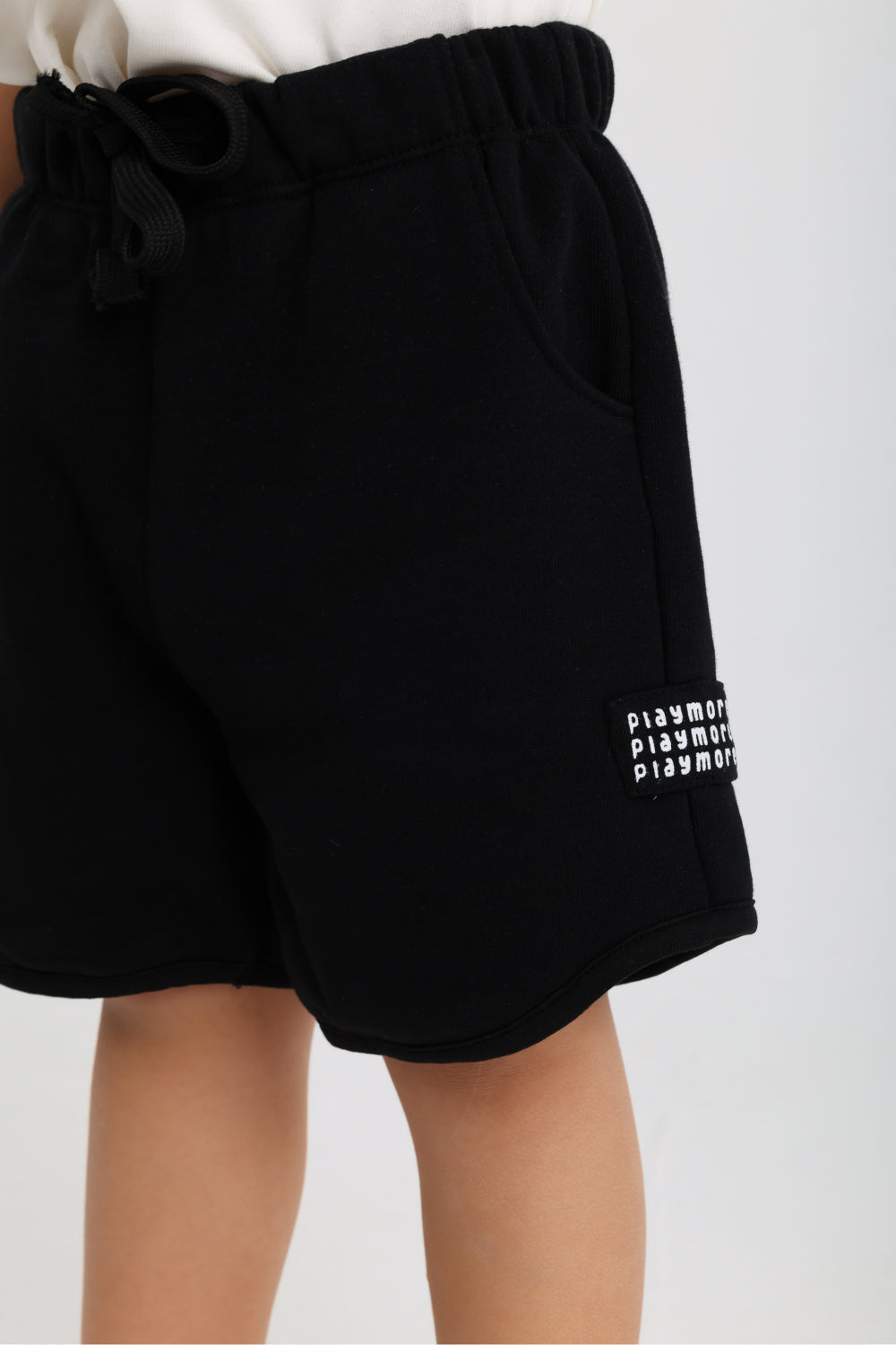 baby boys cotton short – black