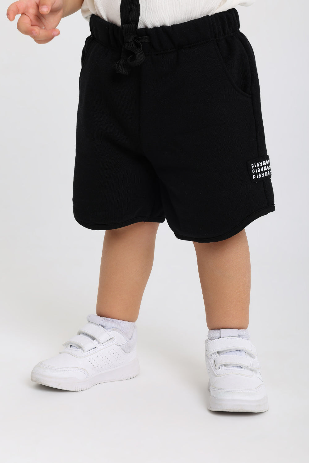 baby boys cotton short – black