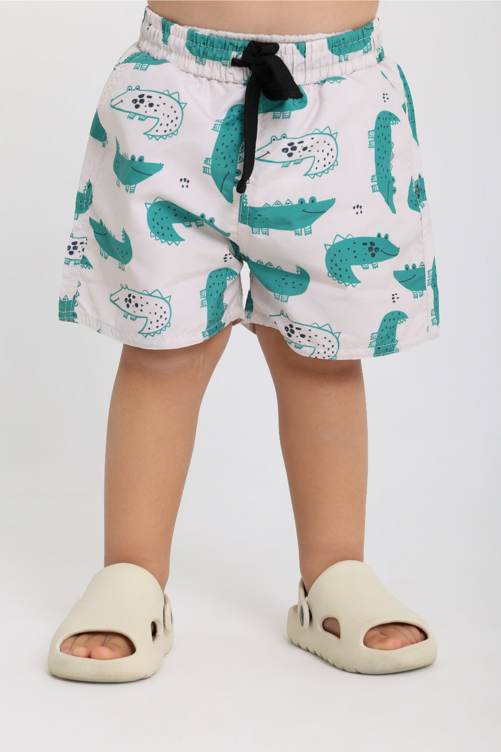 baby boys swimsuit – beige with crocodiles print