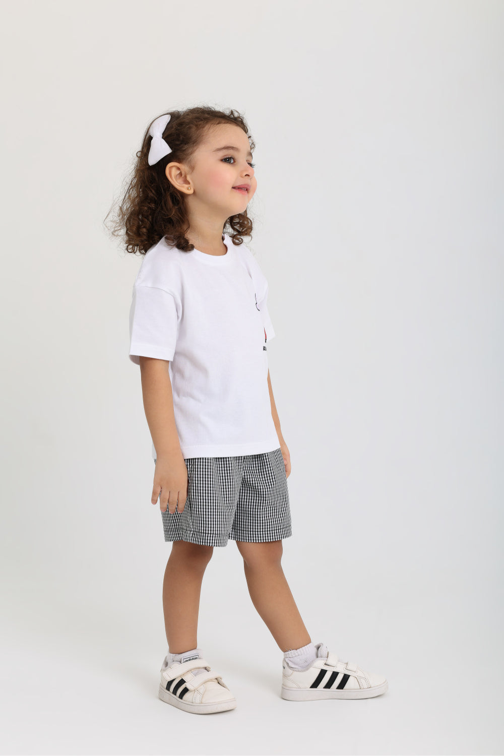 unisex baby cotton outfit set – white & black with "ice cream crew" print