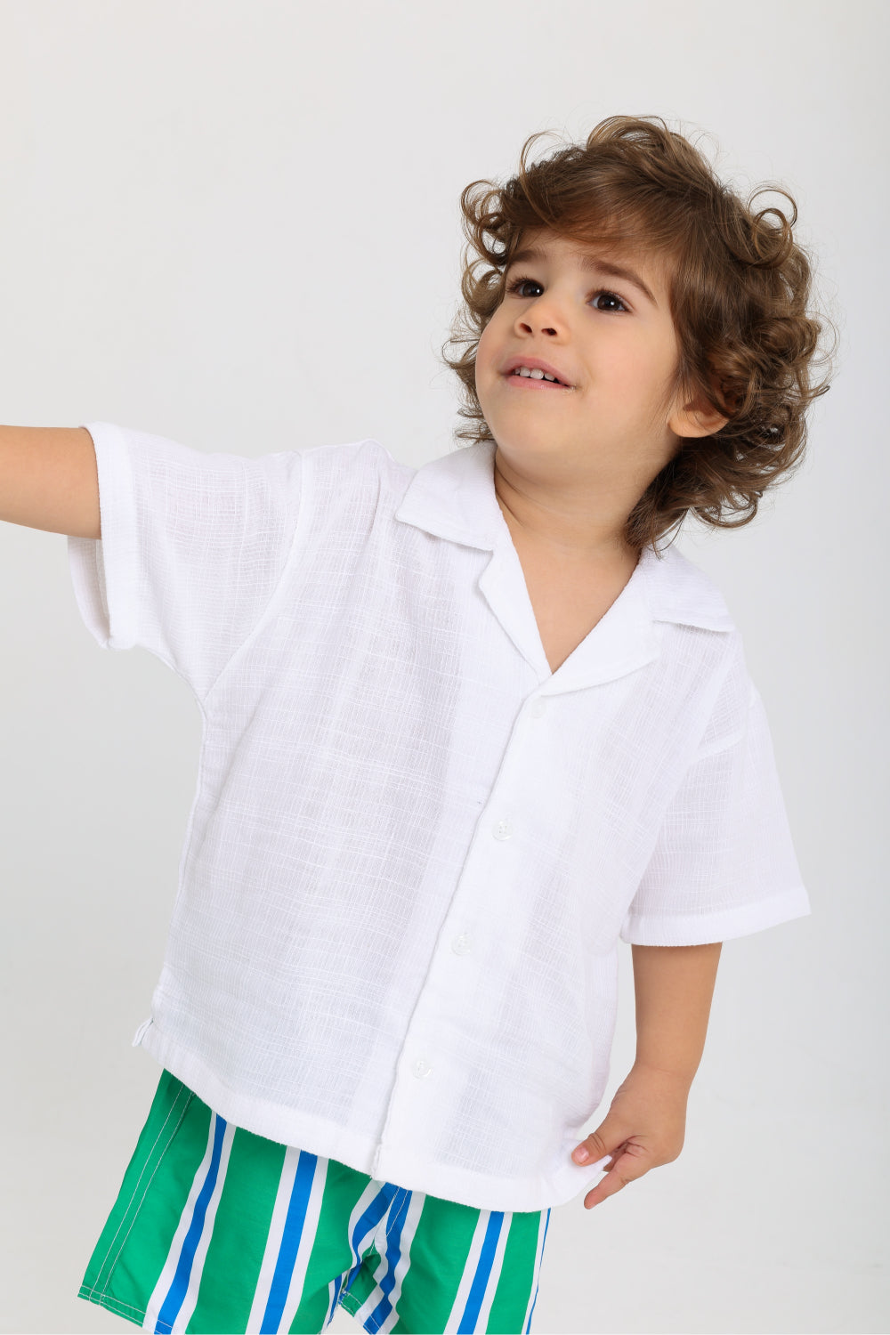 baby boys linen shirt – white