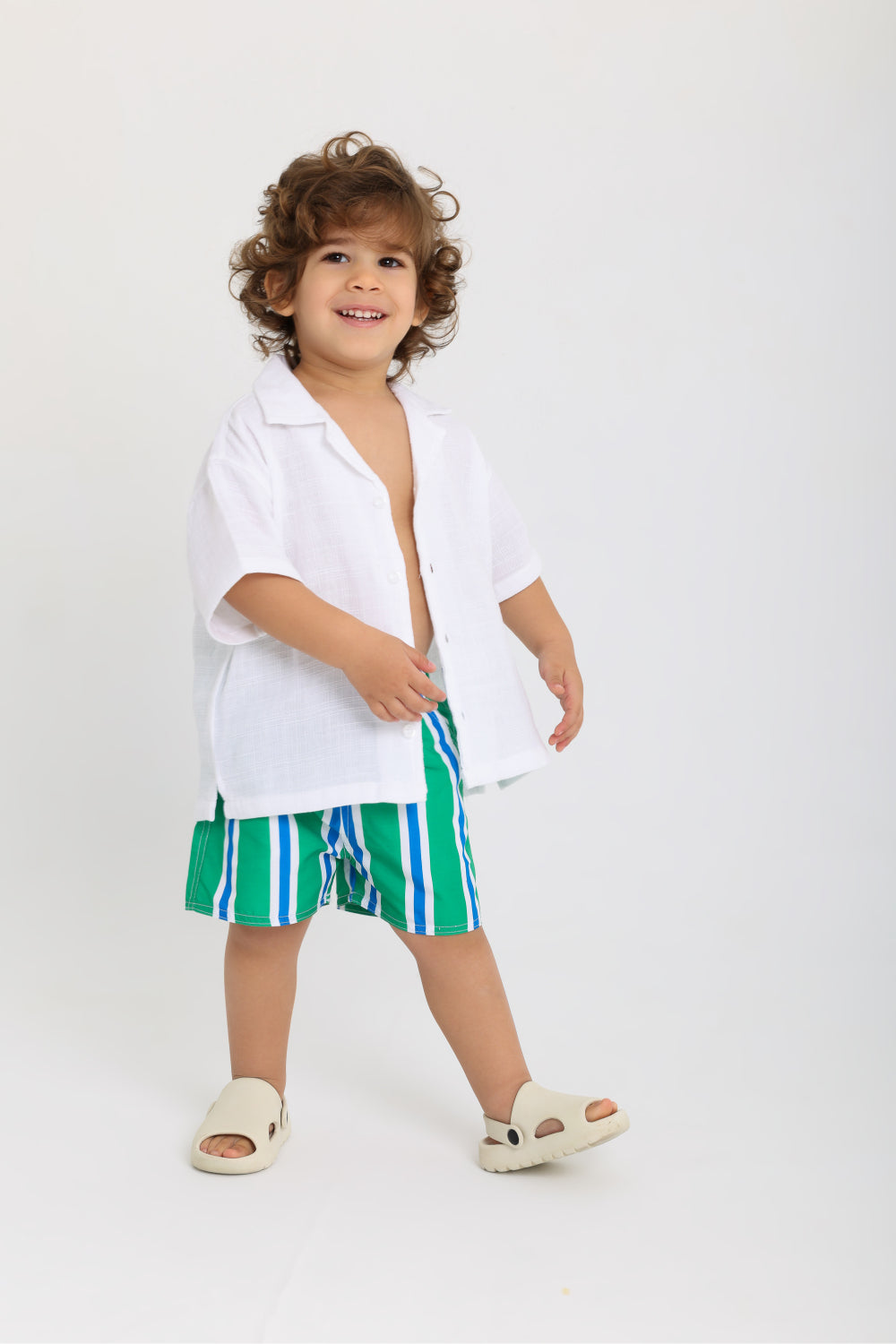 baby boys linen shirt – white
