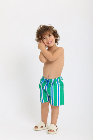 baby boys swimsuit short – green & blue