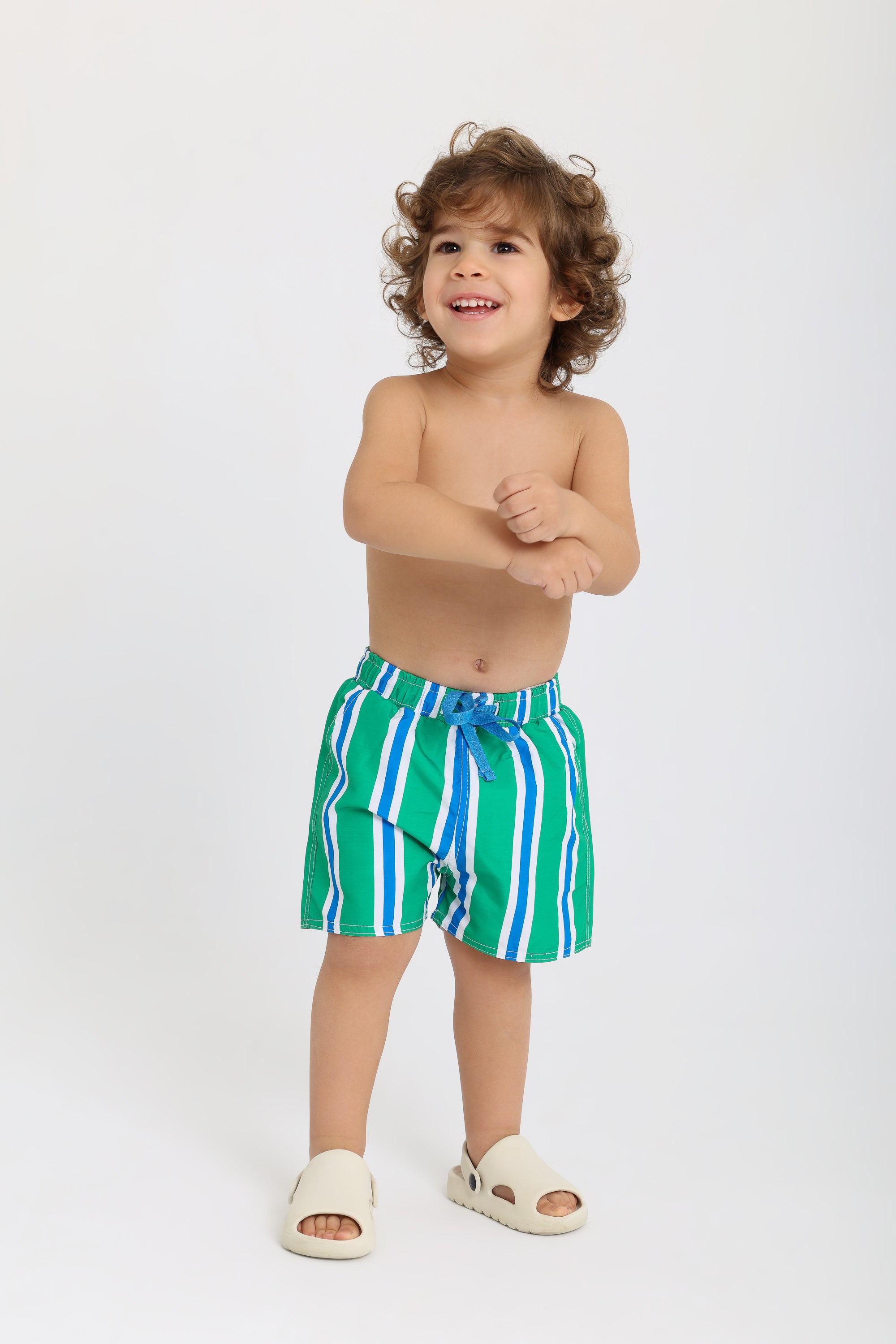 baby boys swimsuit short – green & blue