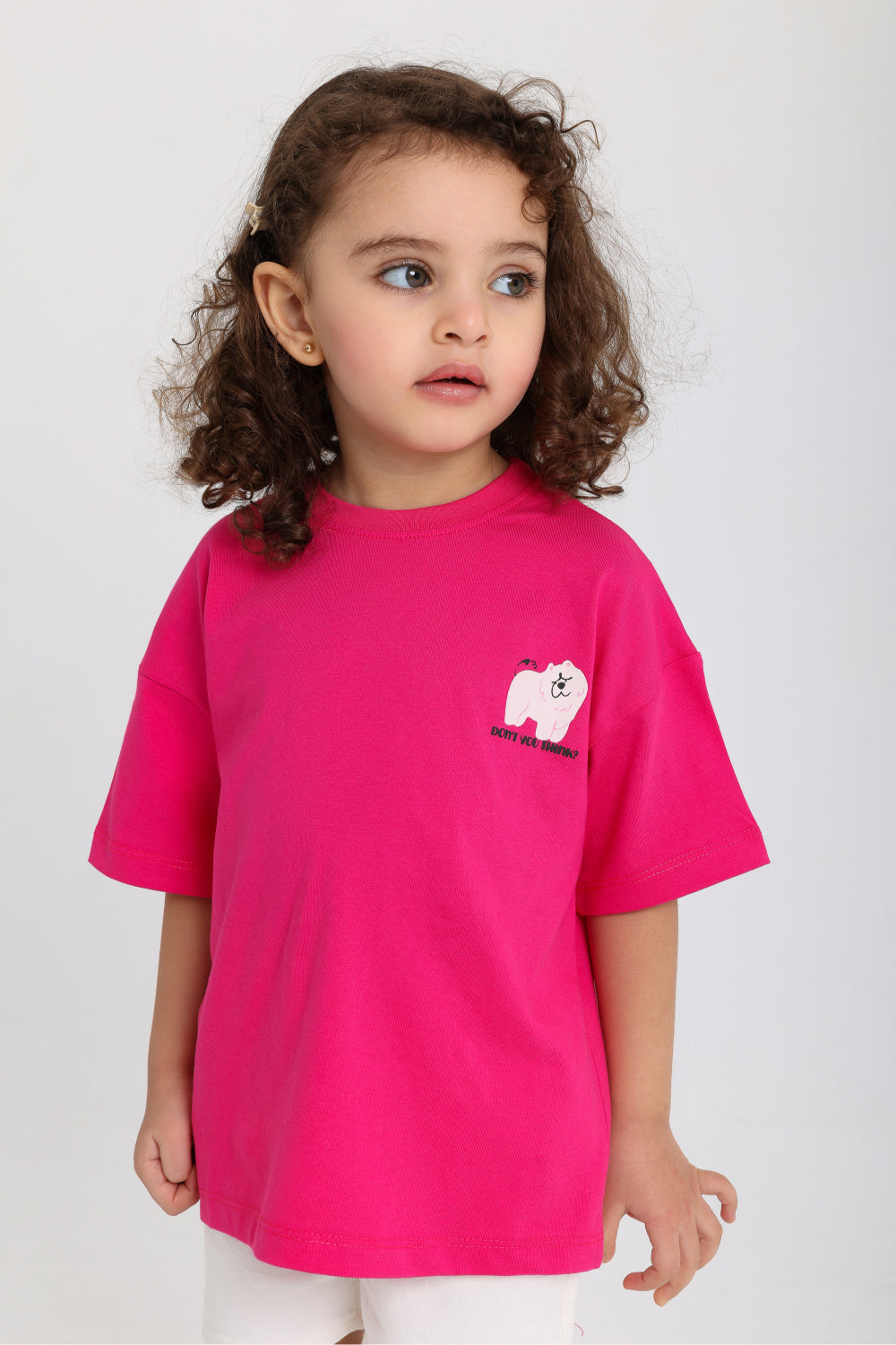 baby cotton t-shirt fuchsia "don’t you think"