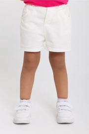 unisex baby gabardine shorts – off-white