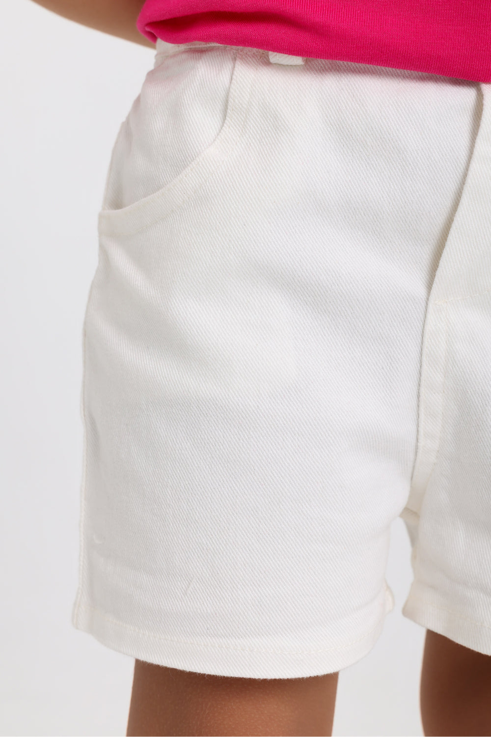 unisex baby gabardine shorts – off-white