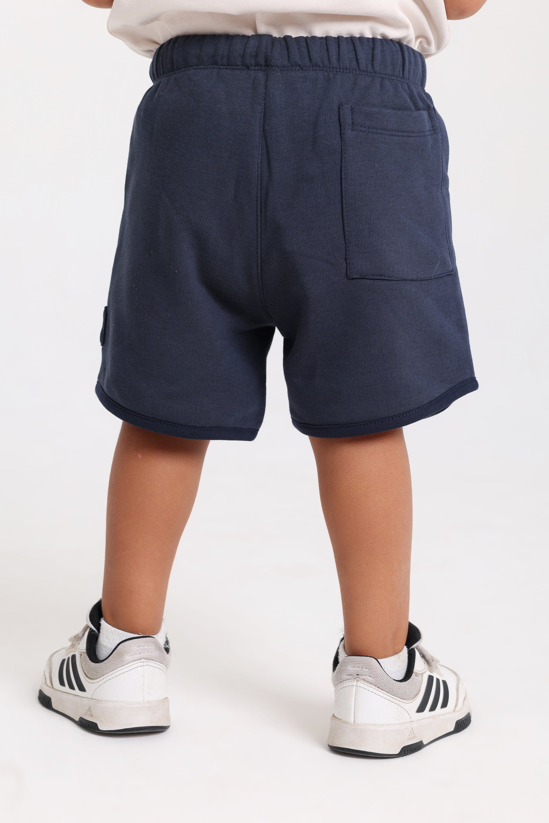 unisex baby cotton short – navy with "cool summer plans" print