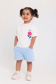 unisex baby cotton shorts – baby blue