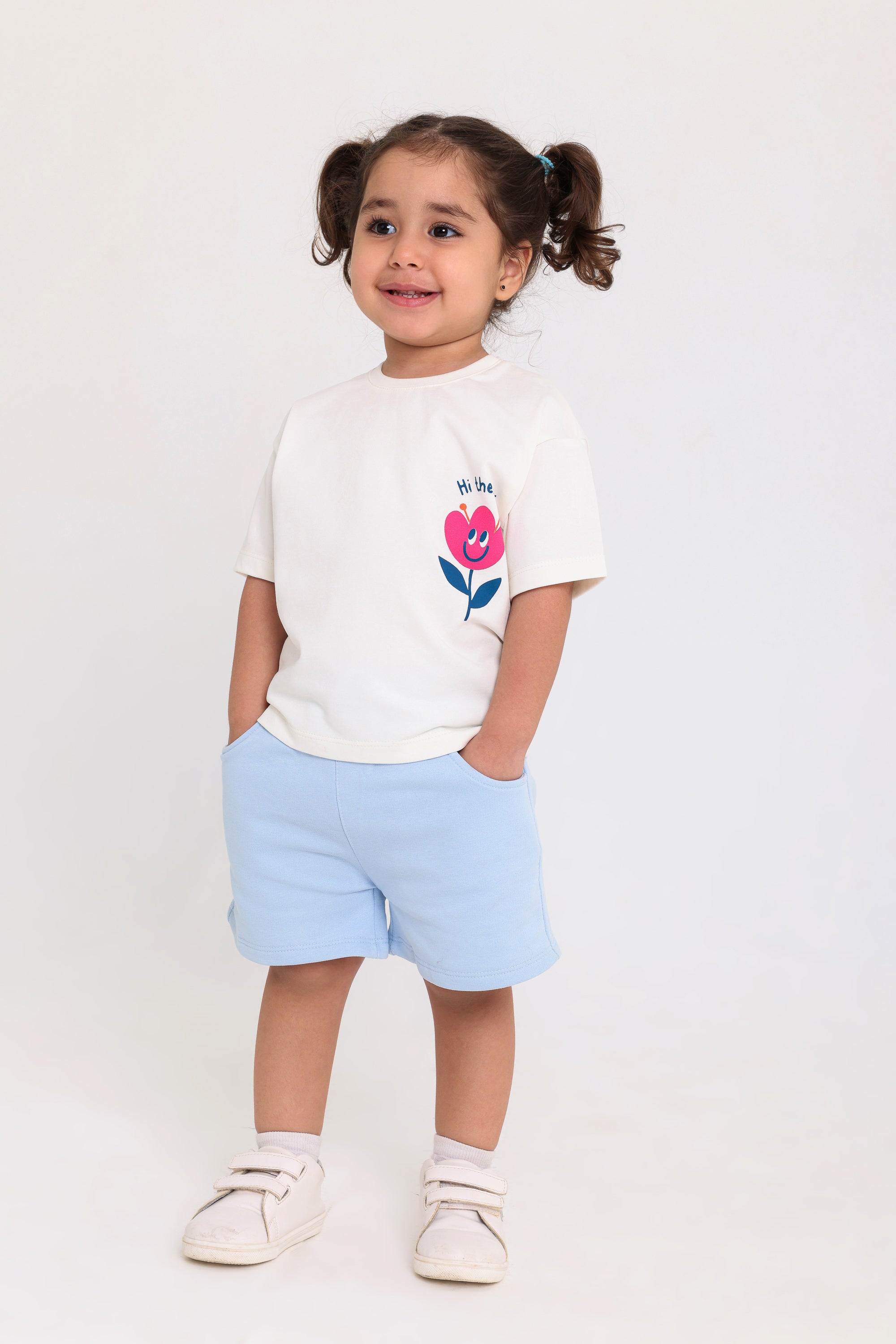 unisex baby cotton shorts – baby blue