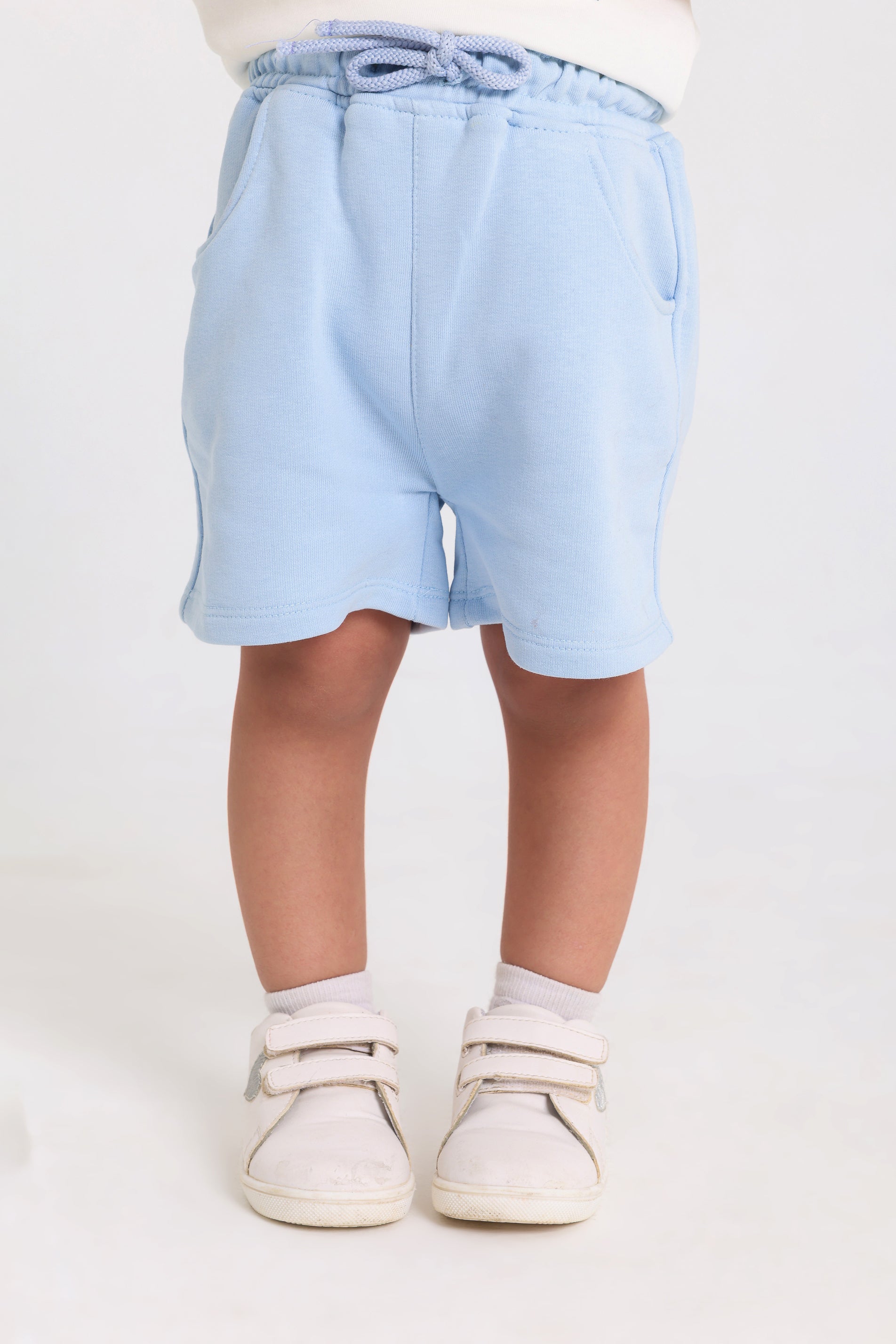 unisex baby cotton shorts – baby blue