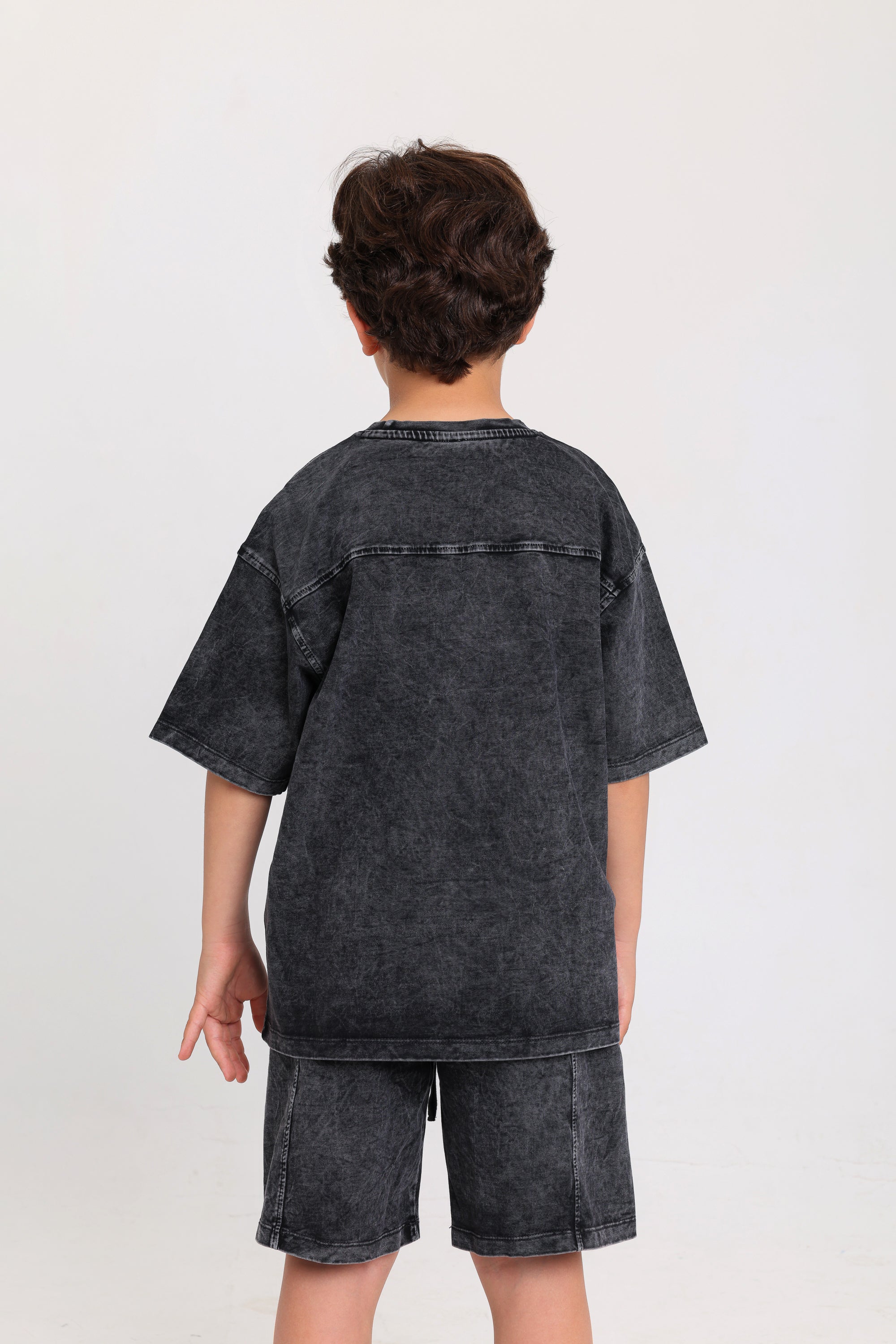 boys cotton outfit set – dark grey
