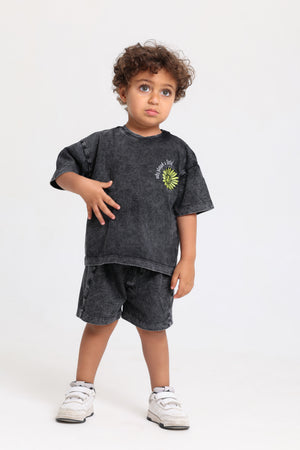 baby boys cotton outfit set – dark grey