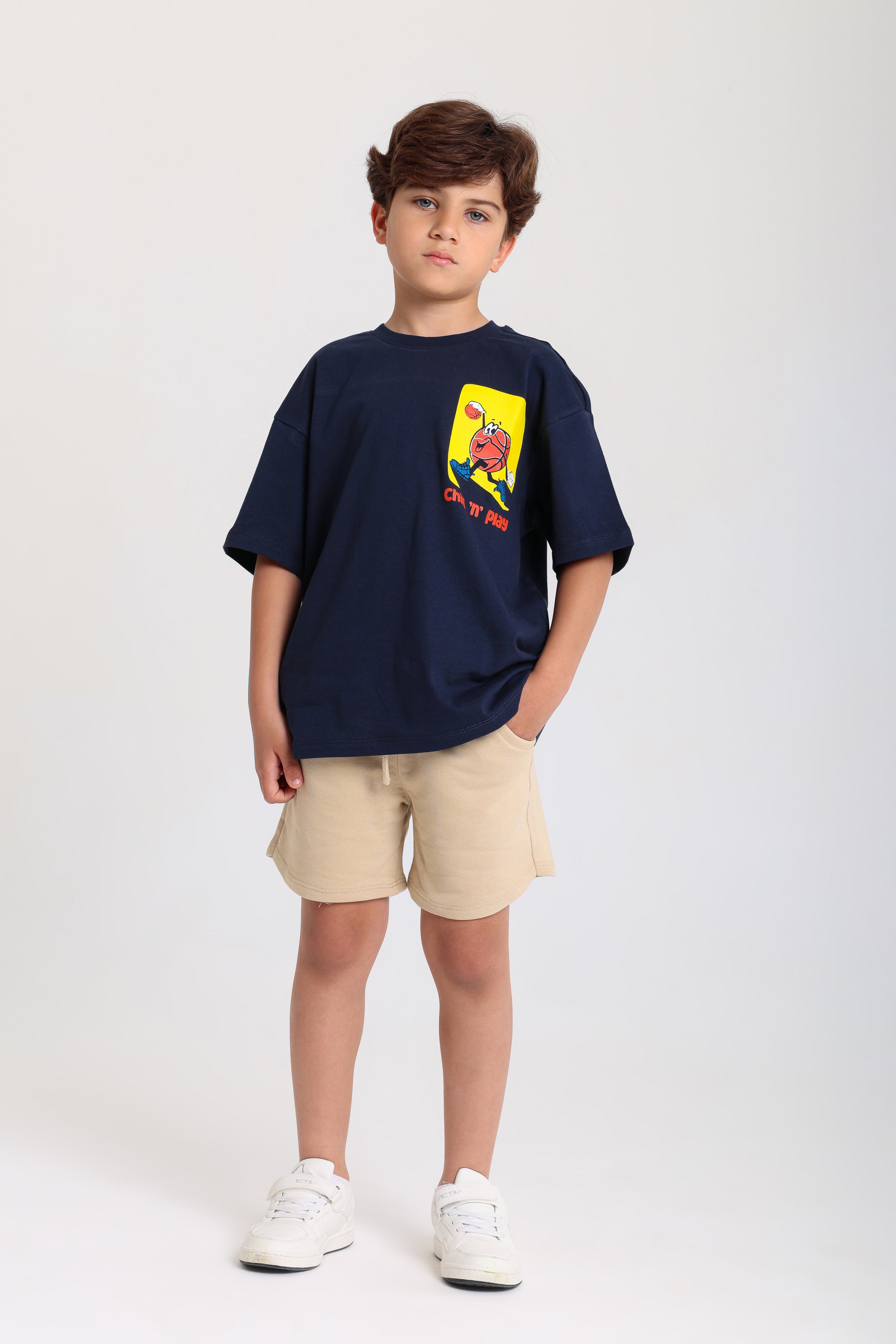 Unisex cotton shorts – beige
