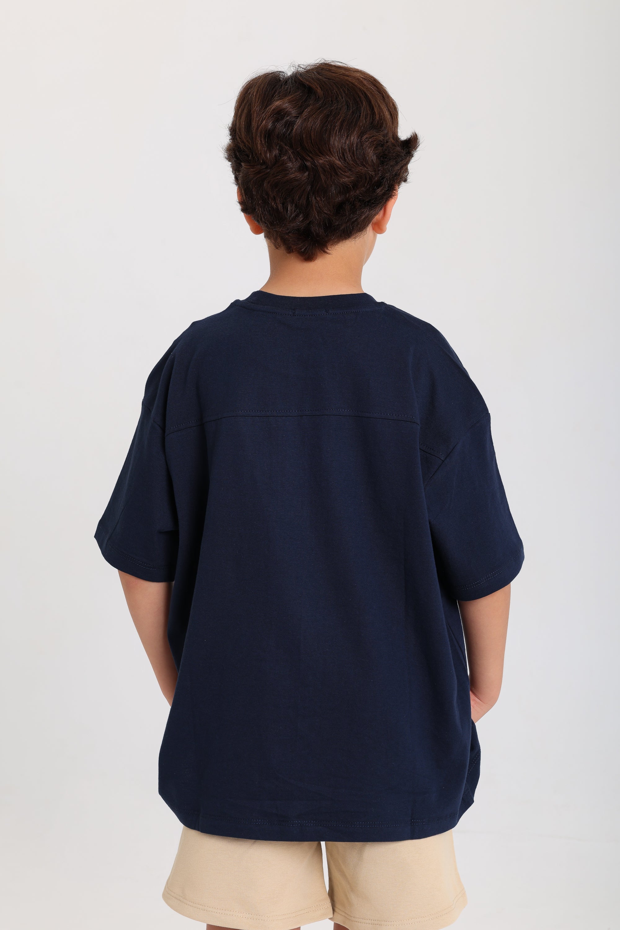 Boys Cotton T-Shirt – Navy with "Chill in Play" Print