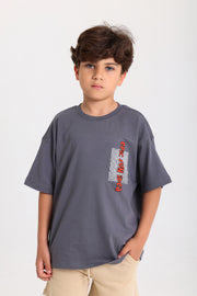 boys cotton t-shirt – grey with "epic Fun idea" print