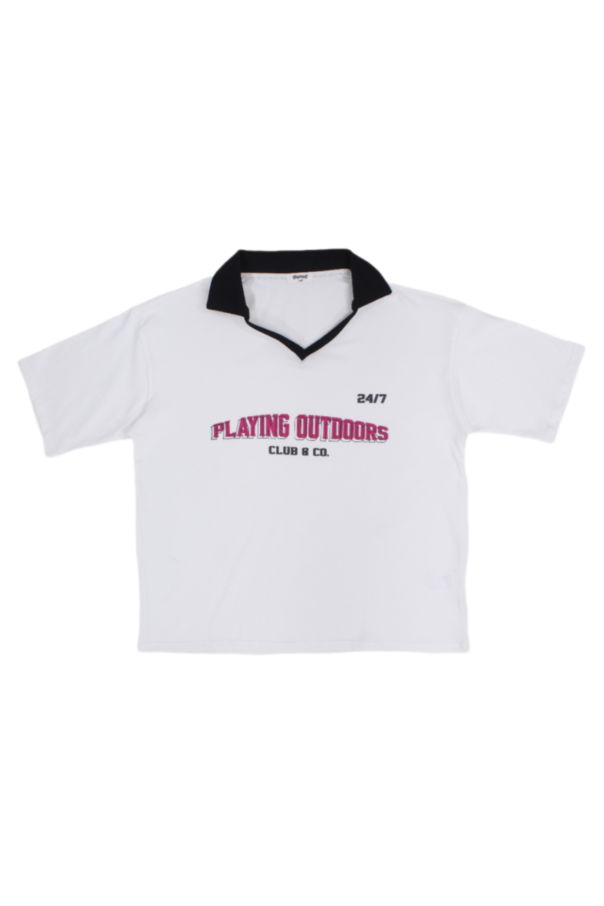 teens white "playing outdoors" t-shirt