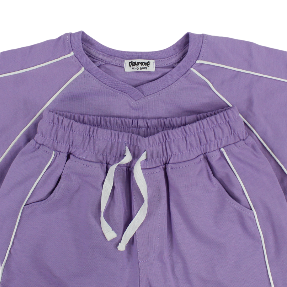 unisex cotton outfit set – purple "only fun moments"
