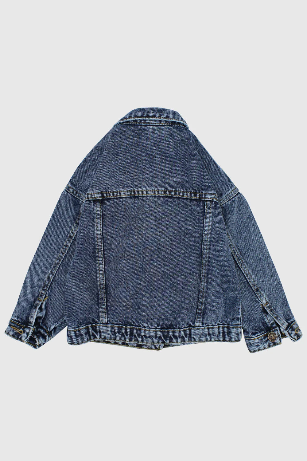 unisex navy long-sleeved jean jacket - playmore